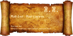 Mahler Marianna névjegykártya